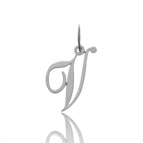 Pendentif or Blanc Initiale V
