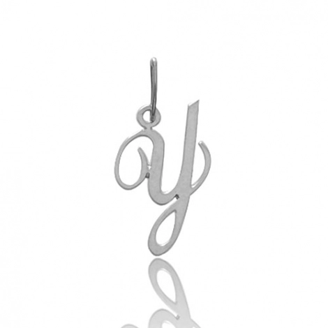 Pendentif or Blanc Initiale Y