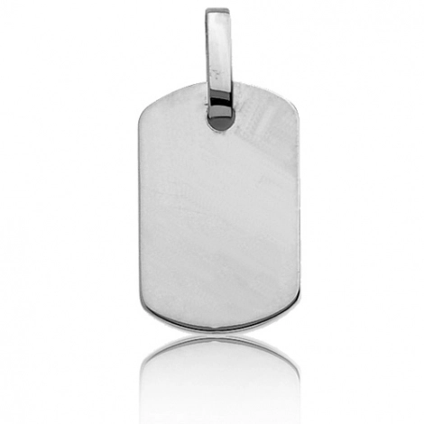 Pendentif or blanc rectangulaire