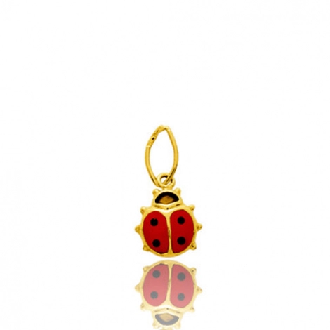 Pendentif or jaune coccinelle