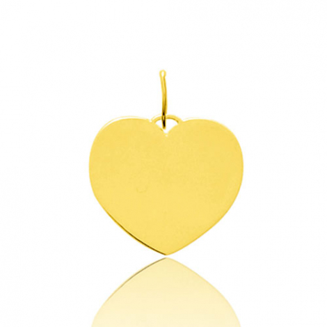 Pendentif or jaune coeur arrondi 
