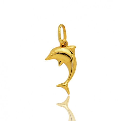 Pendentif or jaune dauphin