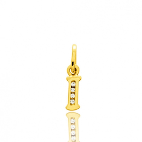 Pendentif or Jaune et Oxyde de Zirconium Initiale I