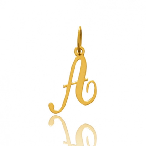 Pendentif or jaune Initiale A
