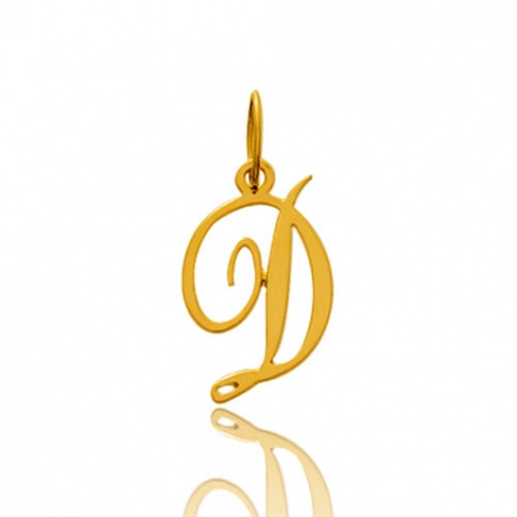 Pendentif or jaune Initiale D