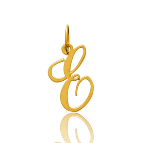 Pendentif or jaune Initiale E