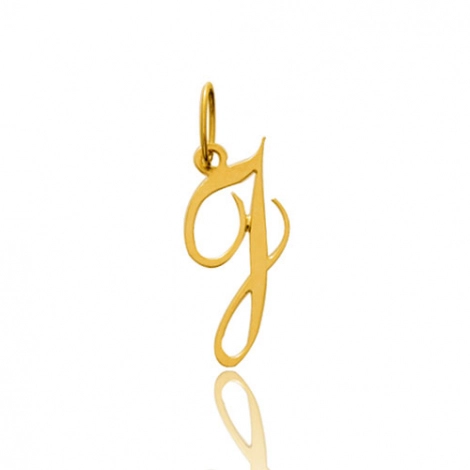 Pendentif or jaune Initiale J