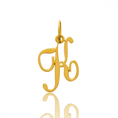 Pendentif or jaune Initiale K