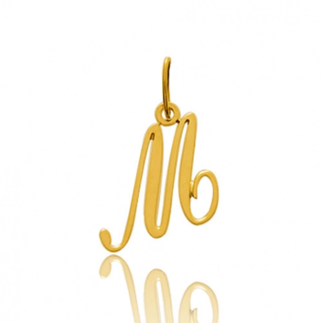Pendentif or Jaune Initiale M
