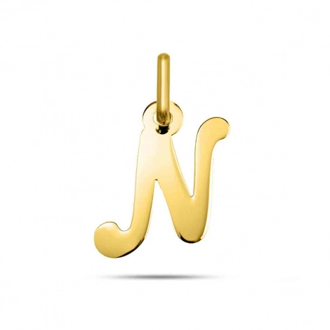 Pendentif or Jaune Initiale N