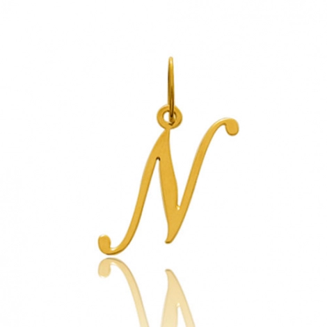 Pendentif or Jaune Initiale N
