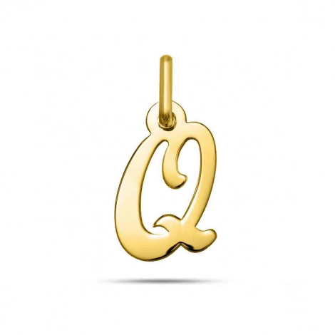 Pendentif or Jaune Initiale Q