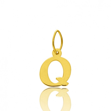 Pendentif or Jaune Initiale Q