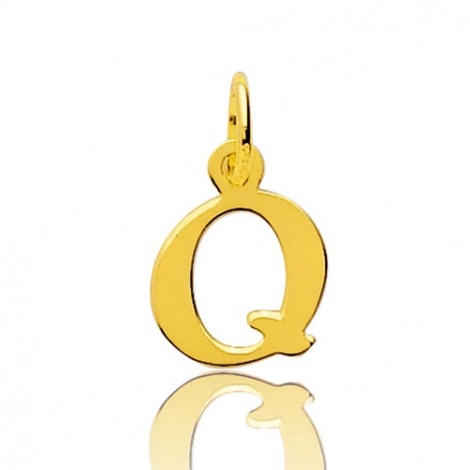 Pendentif or Jaune Initiale Q