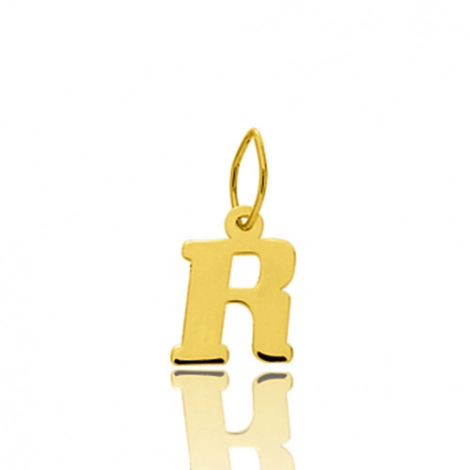 Pendentif or Jaune Initiale R