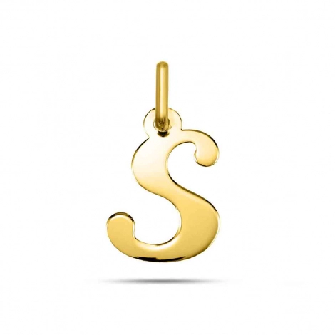 Pendentif or Jaune Initiale S