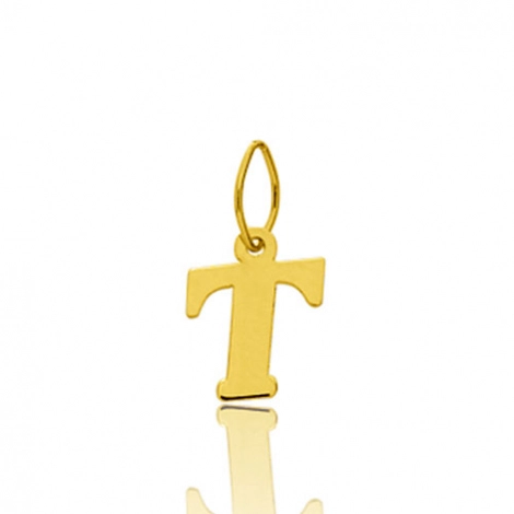 Pendentif or Jaune Initiale T