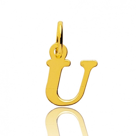 Pendentif or Jaune Initiale U