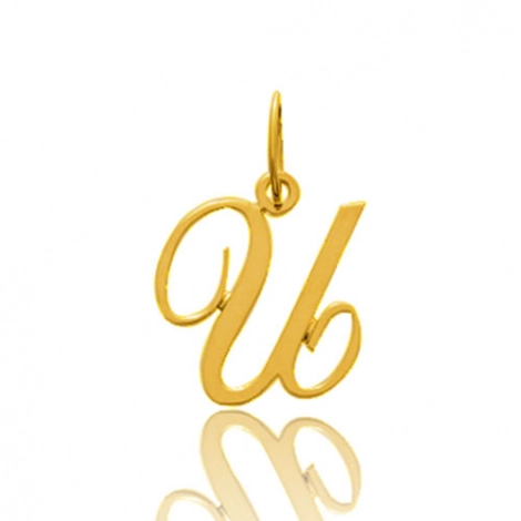 Pendentif or Jaune Initiale U