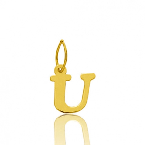 Pendentif or Jaune Initiale U