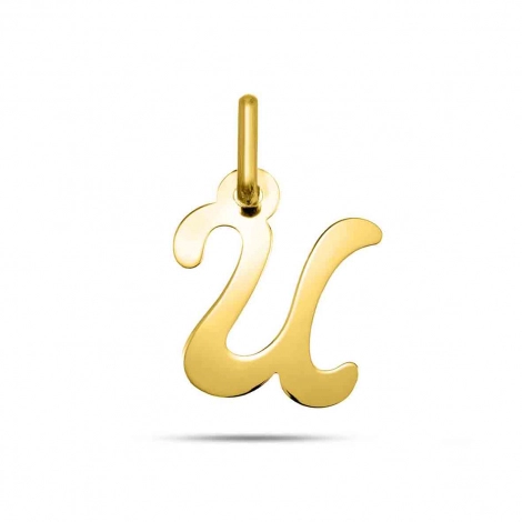 Pendentif or Jaune Initiale U