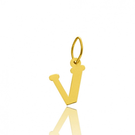 Pendentif or Jaune Initiale V