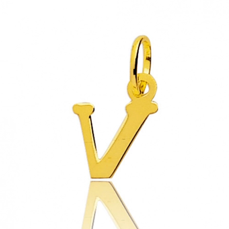 Pendentif or Jaune Initiale V