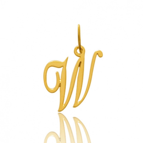 Pendentif or Jaune Initiale W
