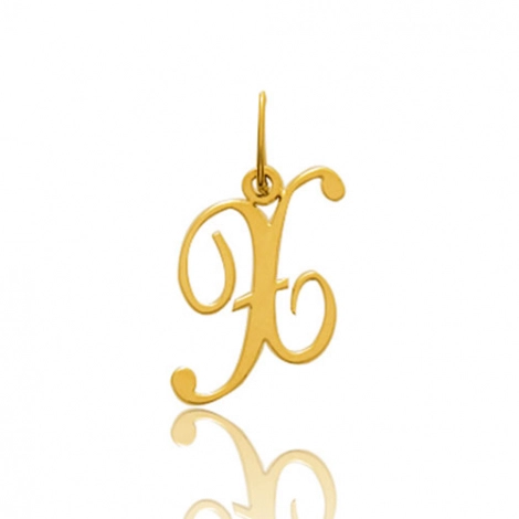 Pendentif or Jaune Initiale X