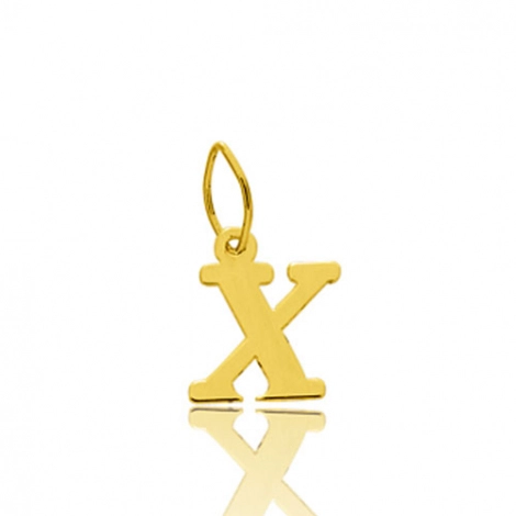 Pendentif or Jaune Initiale X