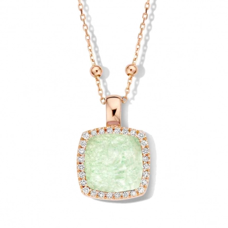 Pendentif Pantelleria cristal de roche+aventurine et diamants One More