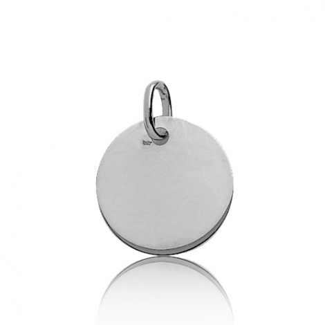 Pendentif rond or blanc Or Blanc - 16 mm -Charme - 661076