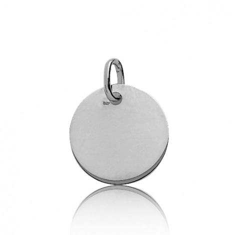 Pendentif rond or blanc