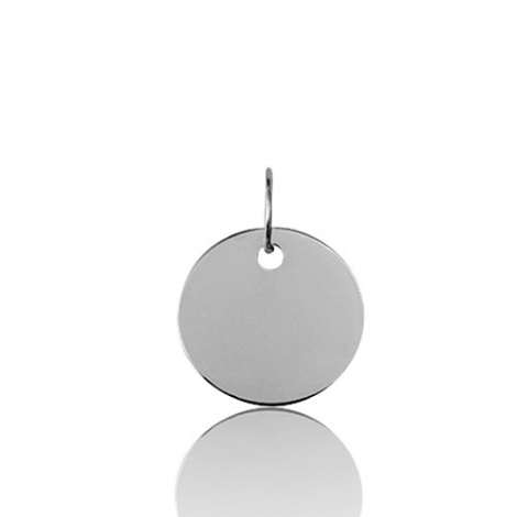 Pendentif rond or blanc