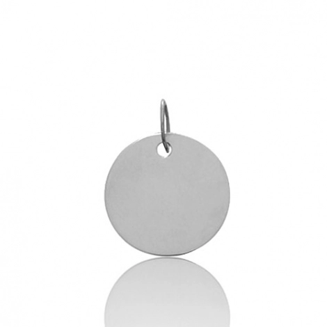 Pendentif rond or blanc