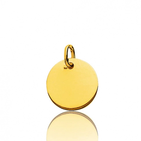Pendentif rond or jaune plan pais