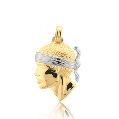 Pendentif tte de Maure deux ors