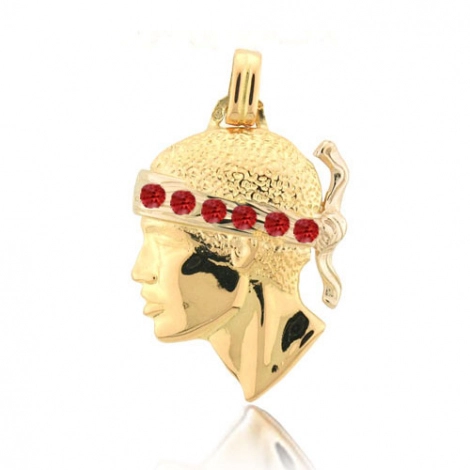 Pendentif tte de Maure rubis