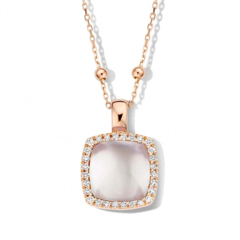 Pendentif topaze blanche sur nacre et diamants One More