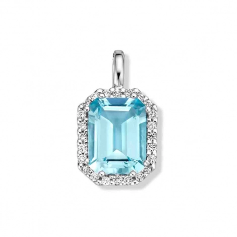 Pendentif Topaze Sky Blue et Diamants