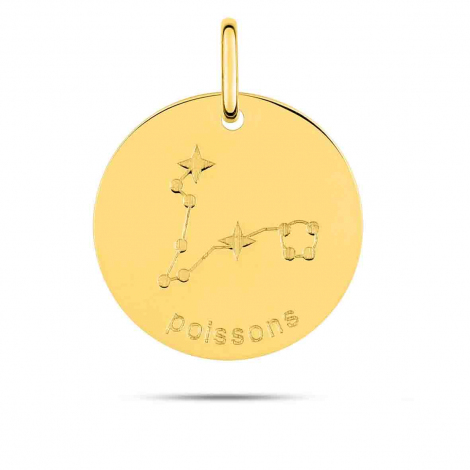 Pendentif Poisson Argent - Médaille En Relief Vintage, Poinçons Espagne, Occasion