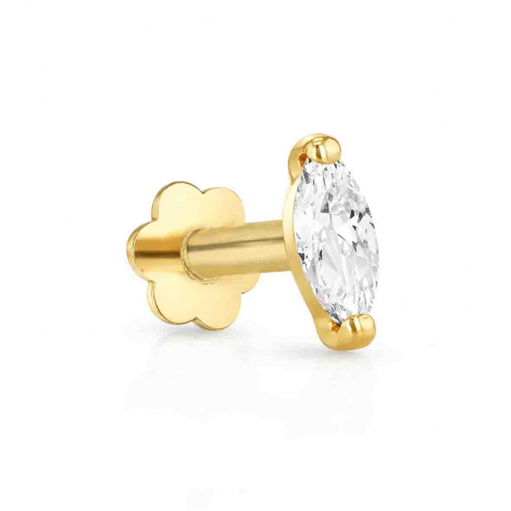 Piercing Labret - Oxyde de Zirconium marquise -