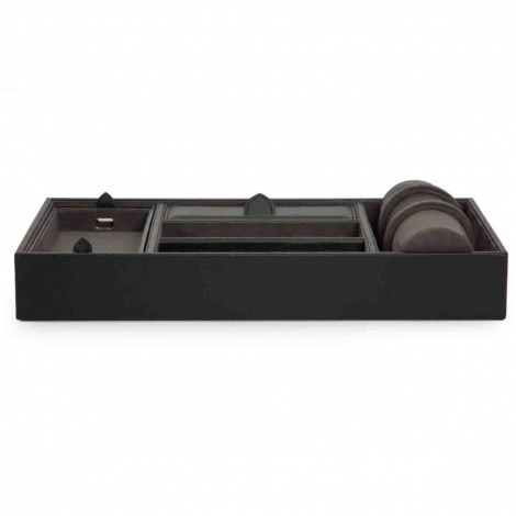 Plateau Rangement Wolf 1834 - Blake Valet Tray With Cuff - Noir/Gris