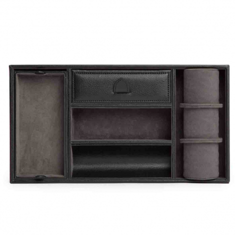 Plateau Rangement Wolf 1834 - Blake Valet Tray With Cuff - Noir/Gris