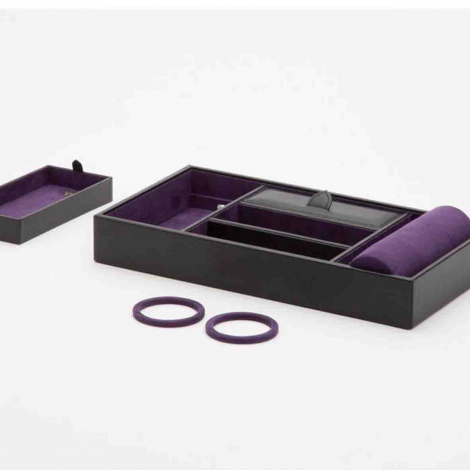 Plateau Rangement Wolf 1834 - Blake Valet Tray With Cuff -Noir/Violet