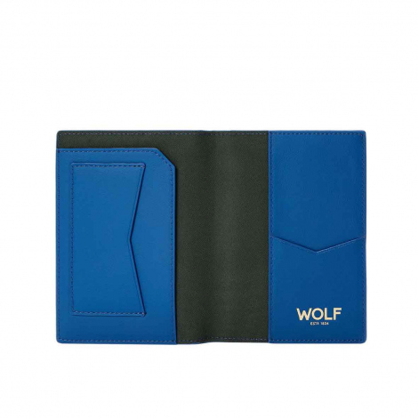 Pochette de passeport Wolf 1834 - Signature - Bleu
