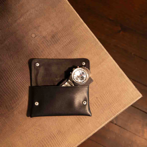 Pochette de voyage pour montres Wolf 1834 - Philipp Double Watch Wrap - Noir