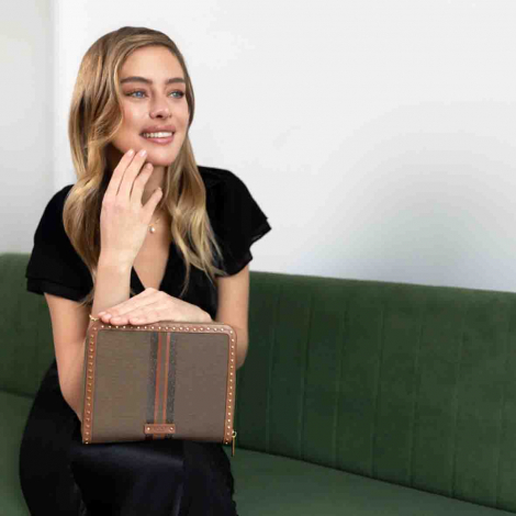  Portefeuille de Bijoux Wolf 1834 - Ida Travel Zip Jewellery Portfolio - Kaki