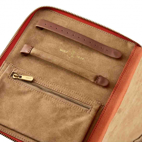 Portefeuille de Bijoux Wolf 1834 - Ida Travel Zip Jewellery Portfolio - Orange