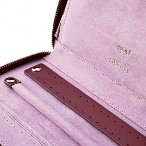 Portefeuille de Bijoux Wolf 1834 - Wolf X Liberty Travel Jewellery Portfolio - Bordeau
